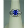 Image 1 : Spectacular ladies Platinum vintage design  ring fine set with a center extra fine blue  sapphire we