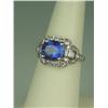 Image 2 : Spectacular ladies Platinum vintage design  ring fine set with a center extra fine blue  sapphire we