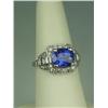 Image 3 : Spectacular ladies Platinum vintage design  ring fine set with a center extra fine blue  sapphire we