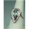 Image 1 : Stunning 14 karat white gold ladies custom  made ring bezel set with a fine center pear  shape Aquam