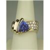 Image 3 : Spectacular 14 karat yellow gold very heavy  ladies custom made signed ring fine set with  a center 