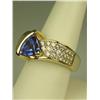 Image 5 : Spectacular 14 karat yellow gold very heavy  ladies custom made signed ring fine set with  a center 