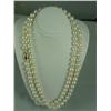 Image 1 : Very fine quality ladies opera length strand  of round cultured pearls averaging over 8.00  mm in di