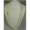 Image 2 : Very fine quality ladies opera length strand  of round cultured pearls averaging over 8.00  mm in di