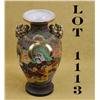 Image 1 : Satsuma vase approx. 12” in height with  beautifully painted florals, idealized  landscapes and five