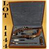 Image 1 : Pair of high quality flintlock dueling  pistols, contemporarily made in the style of  LePage cased w