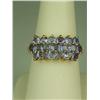 Image 1 : Dazzling 10 karat yellow gold ladies ring set  with 19 round fine color Tanzanites weighing  approx.