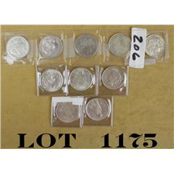 10 piece dollars, various conditions. Not  graded. Est: $150 - $300