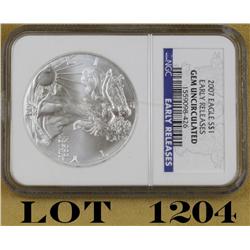2007 US Eagle $1, NGC graded Gem  Uncirculated. Est: $35 - $70