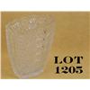 Image 1 : Heavy cut crystal flower vase, approx. 9” x  8” x 4-1/2” overall and in excellent  condition at time