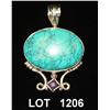 Image 1 : Sterling silver pendant showing turquoise and  amethyst cabochon. Est: $100-$150.