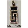 Image 1 : 14kt modern designed pendant showing  rectangular black onyx. Est: $300 - $400