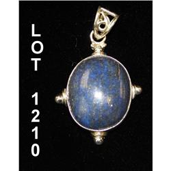 Sterling silver pendant showing lapis lazuli  cabochon. Est: $100 - $150