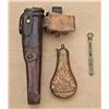 Image 1 : KM Navy accessory set consisting of holster,  flask, and capper. All KM marked, and  numbered. Holst