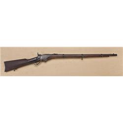 Spencer .52 caliber rimfire Army model rifle,  30” barrel, Traces of original blue finish,  Cartouch