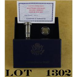 U. S. Mint “Westward Journey” coin and die  set. 2004 Lewis and Clark commemorative  five-cent nicke