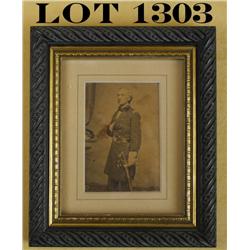 Carte Visite of Civil War officer with sword.  Unidentified. Period inscribed on reverse,  “Killed 2