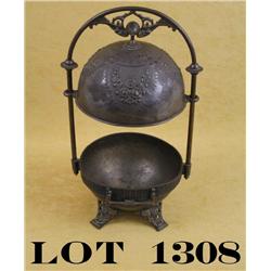 Plated silver Victorian biscuit server by  Meridan #4940. Est: $75 - $150