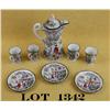Image 1 : Set of Japanese ceremonial porcelain tea set  including a pot with cover, three small  plates and fo