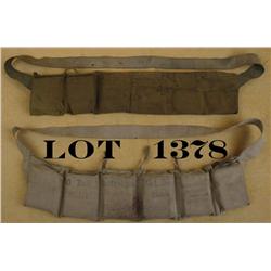 Two military bandileros of .30 caliber  ammunition for the Model 1898 Springfield  rifle; one comple