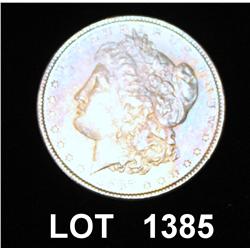 US 1887 silver dollar. Uncirculated,  estimated at MS60 to MS65, nice toning. Est:  $75 - $175