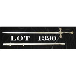 Henderson-Ames Co. lodge sword and scabbard  inscribed “Cyrus B. Eaton” on both the blade  and the s
