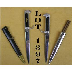 Lot of two Italian Facist period daggers; one  good to very good with scabbard, one fair  with sharp