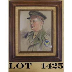 Original pastel drawing of air force officer  signed “Housley 1942” lower right. Approx.  10” by 8”.