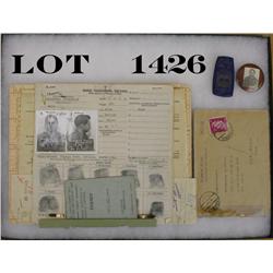 Lot of WW II ephemera in riker case related  to a Friedrich Wofgarten, a German Prisoner  of War hel
