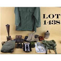 Lot of misc. militaria including three small  cans of automotive and artillery grease  (U.S.); WW I 