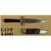 Image 1 : Semi-clip point Bowie style knife approx. 12”  overall with an approx. 7” blade marked  “Barnes & So