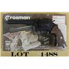 Image 2 : Crosman Model 38T/.177 DA pellet revolver,  .177 cal., 6” barrel, mat black finish,  checkered brown