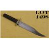 Image 1 : Clip point Bowie knife approx. 12-1/2”  overall with an approx. 8” blade marked  “Manhattan Cutlery 