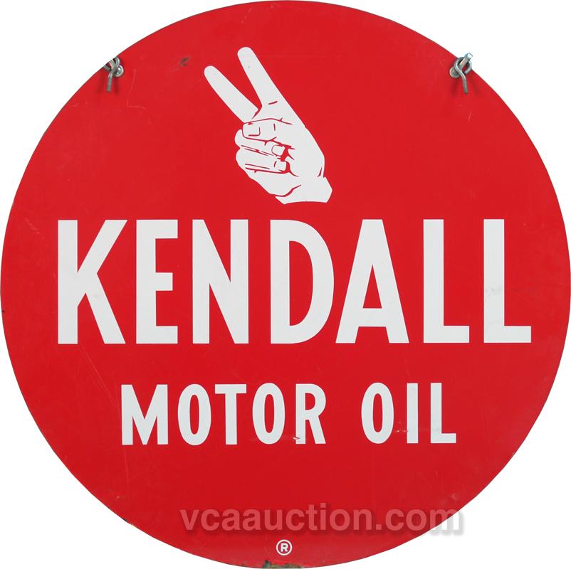 Kendall Motor Oil Double Sided Round Tin Sign
