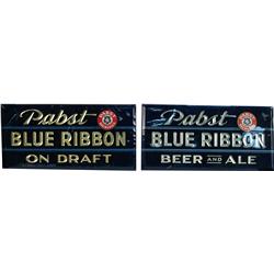 Lot Of 2 Pabst Blue Ribbon Beer Tin Signs