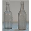 Image 1 : Lot Of 2 Early Embossed Glass Whiskey Bottles: