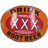 Image 1 : Drink Triple XXX Root Beer Curved Corner Porcelain Sign