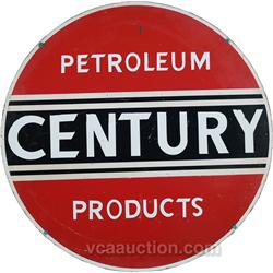 Century Petroleum Products Double Sided Round Tin Sign