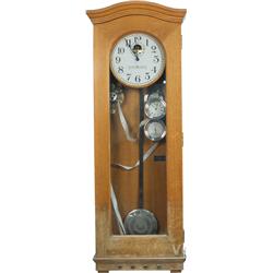 The Standard Electric Time Co. Large Oak Wall Mount