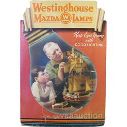 "Westinghouse Mazda Lamps" Die-Cut Advertising Cardboar