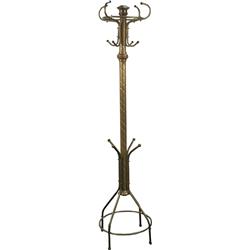 Early Floor Model Brass Hat Rack