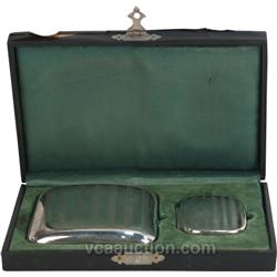 Matching Silver Match Safe & Cigarette Case/Box c1900