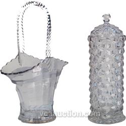 Lot Of 2 Purple Glass Items: