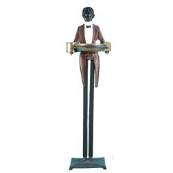 Floor Model Cast-Iron Hotel Door Man Smoke Stand
