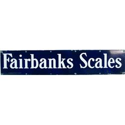 "Fairbanks Scales" Double Sided Porcelain Sign