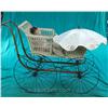 Image 1 : Early Victorian Wicker & Cast-Iron Baby Stroller/Bugg