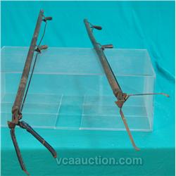 Lot Of 2 Early Wood & Metal Country Store Can Grippers