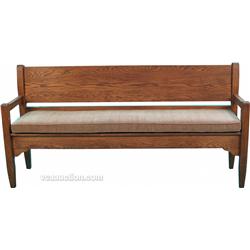 Early 6' Wooden Bench w/ Cushion