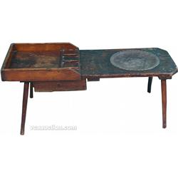 Early Wooden "Cobbler's" Bench w/ Drawer