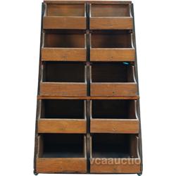 Wooden 10-Drawer Country Store Case